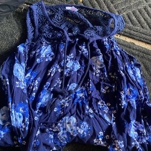 Justice Flowy long sleeve blouse, off the shoulder